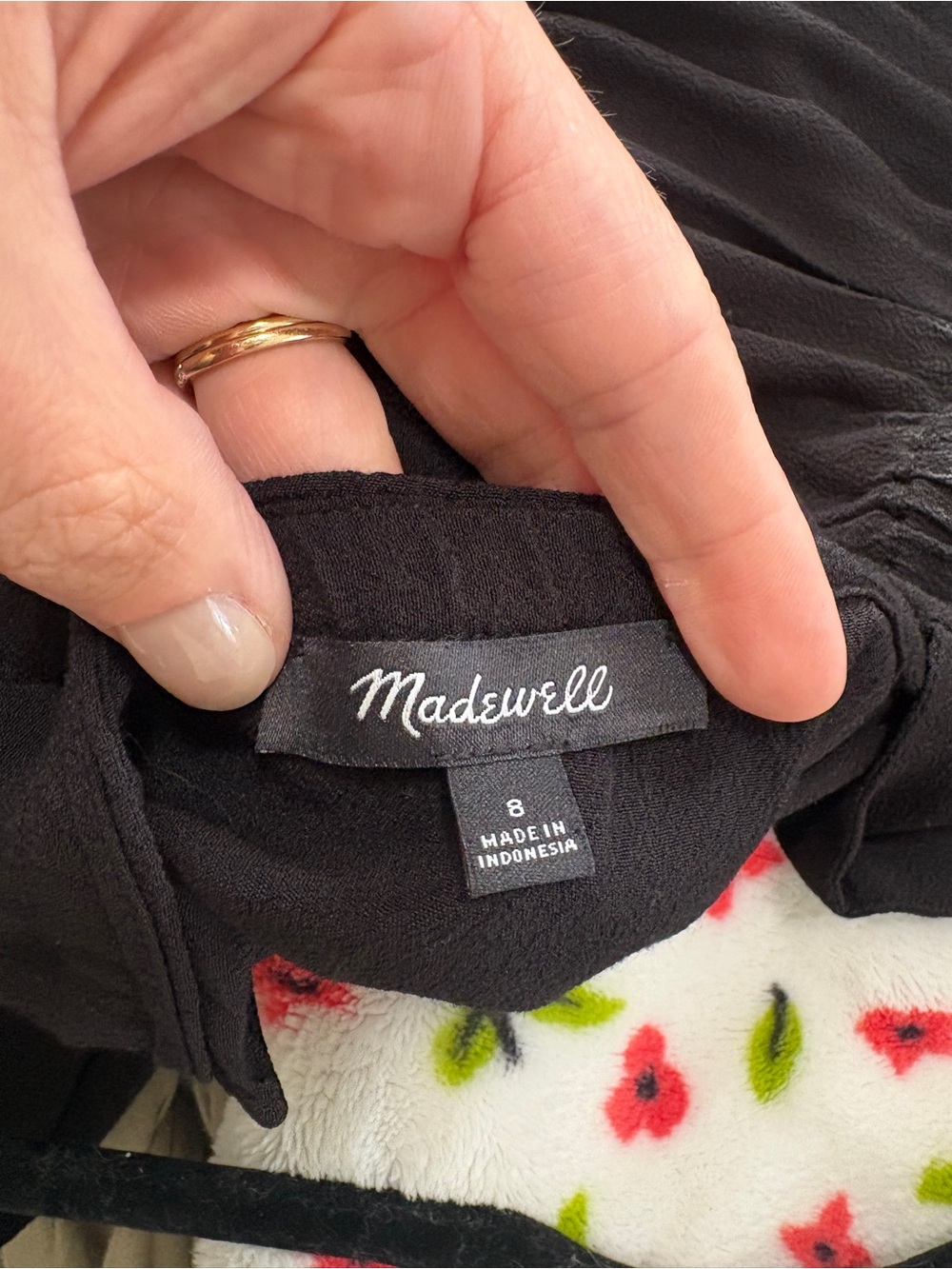 Madewell Black Smocked-Waist Wide-Leg Jumpsuit - Size 8 -‎ Viscose Sleeveless - Picture 7 of 8